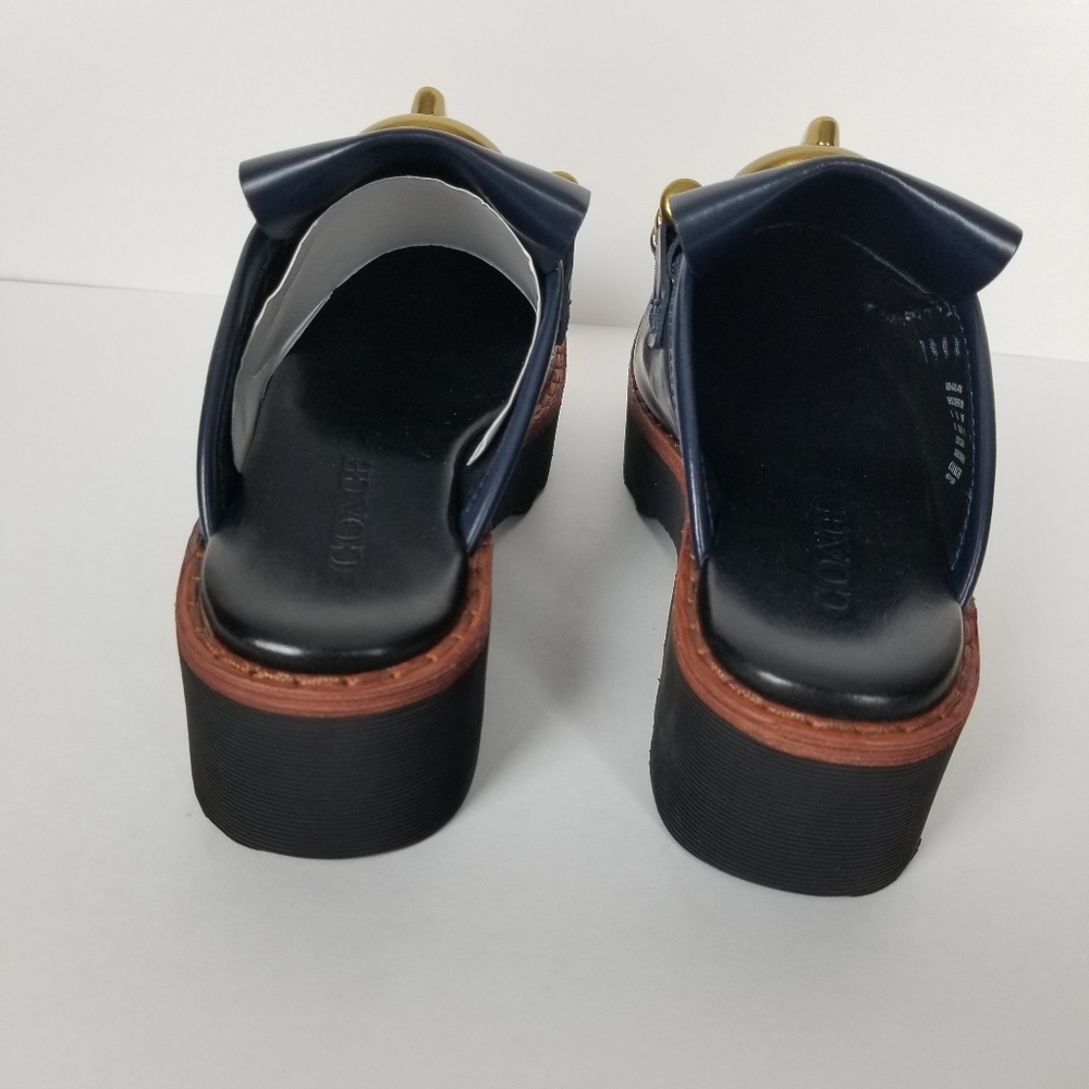 Coach blue turnlock slide mules with fringe - Picture 6 of 9